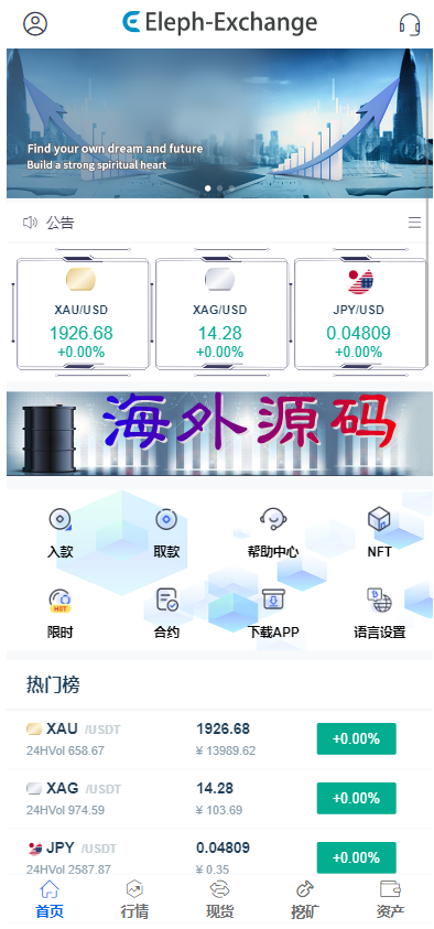 java多语言交易所/期权/币币/NFT/自发币合约理财